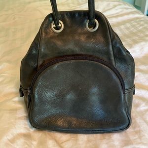 Trignanello Black Leather Purse/Backpack